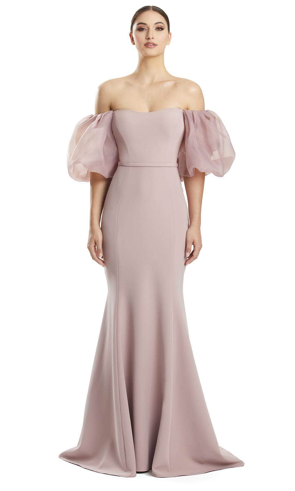 Alexander by Daymor 1870F23 - Puff Sleeve Trumpet Evening Gown