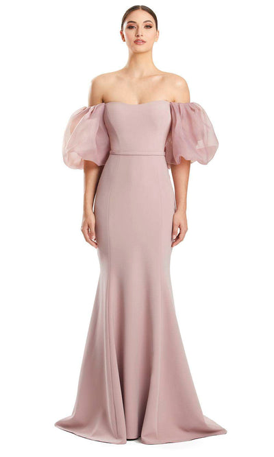 Alexander by Daymor 1870F23 - Puff Sleeve Trumpet Evening Gown