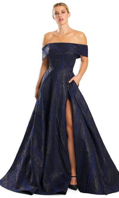Alexander by Daymor 1872F23 - A-line Prom Gown 00 / Navy/Black
