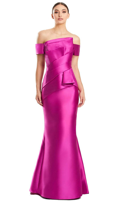 Alexander by Daymor 1878F23 - Fitted Mermaid Evening Gown Evening Dresses 12 / Plum