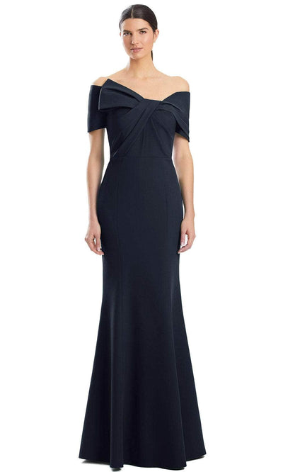 Alexander by Daymor 1954S24 - Short Sleeve Fitted Evening Dress Mother of the Bride Dresses 4 /  Black