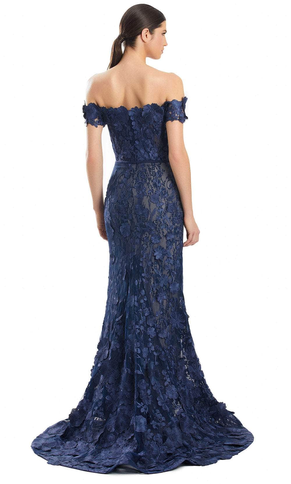 Alexander by Daymor 1971S24 - Off Shoulder Lace Applique Gown Prom Dresses