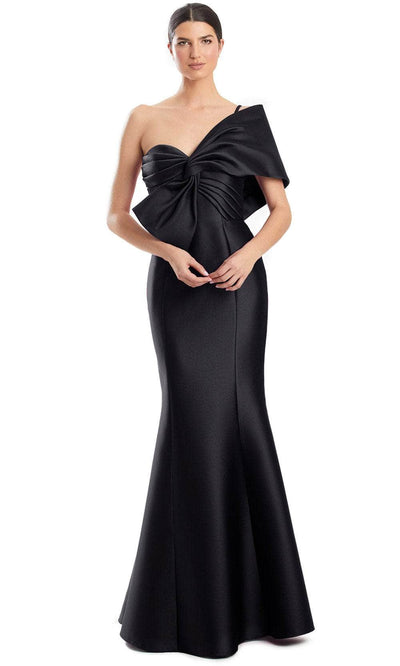 Alexander by Daymor 1977S24 - One Shoulder Bow Evening Dress Evening Dresses 4 /  Black
