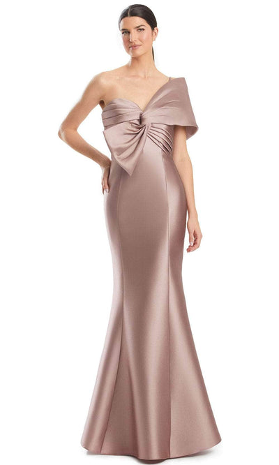 Alexander by Daymor 1977S24 - One Shoulder Bow Evening Dress Evening Dresses 4 /  Frosted Blush
