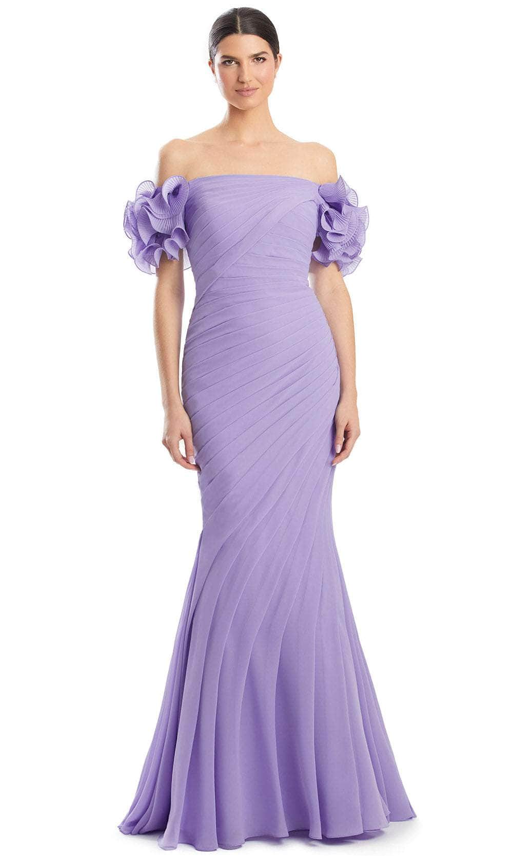 Alexander by Daymor 1992S24 - Fitted Ruffle Detailed Dress Prom Dresses 4 /  Ice
