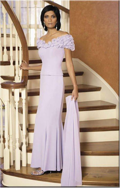 Alexander by Daymor - 2003 Ruffles Off Shoulder Evening Gown Mother of the Bride Dresses