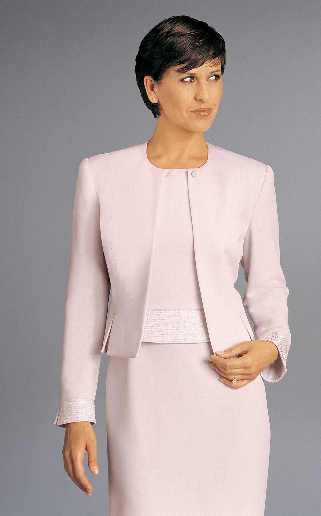 Alexander by Daymor - 2109 Formal Sheath Dress with Long Sleeve Blazer Mother of the Bride Dresses 2 / Soft Lilac