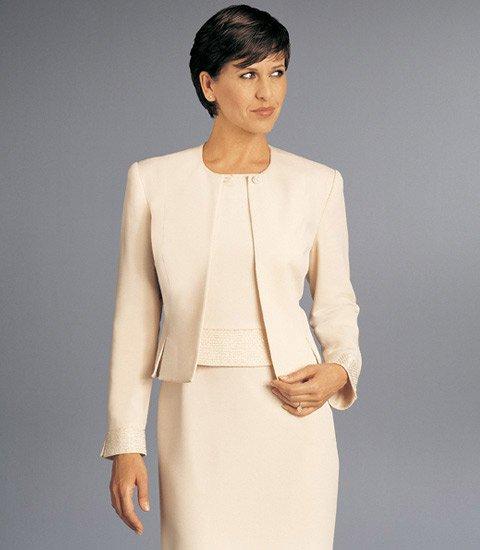 Alexander by Daymor - 2109 Formal Sheath Dress with Long Sleeve Blazer Mother of the Bride Dresses