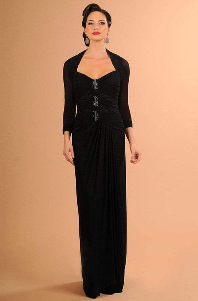 Alexander by Daymor 611 Jeweled Bolero A-Line Gown - 1 pc Black in Size 18 Available CCSALE 18 / Black
