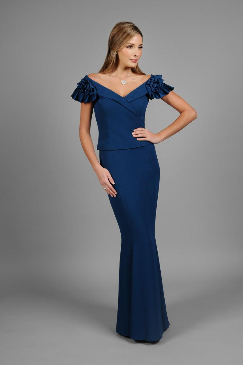 Alexander by Daymor Ruffled Cap Sleeves Evening Gown 306 - 1 pc New Champagne In Size 8 Available CCSALE 8 / New Champagne