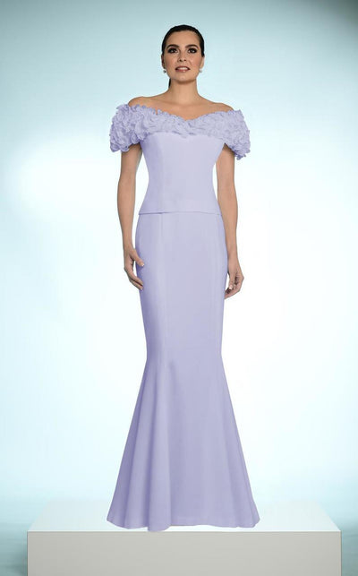 Alexander by Daymor - Ruffled Off Shoulder Mermaid Gown 702003 Mother of the Bride Dresses 2 / Ice