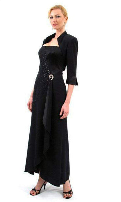 Alexander by Daymor - Two-Piece A-Line Dress with Matching Bolero 702006 Mother of the Bride Dresses 2 / Black
