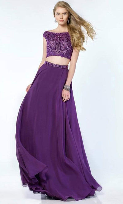 Alyce Paris - 1171 Two Piece Beaded A-Line Dress Evening Dresses 000 / Purple