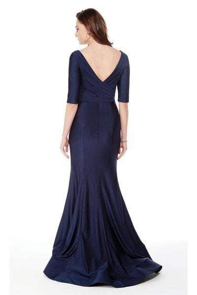 Alyce Paris - 27016 V Neck Half Sleeves Mermaid Evening Dress Evening Dresses