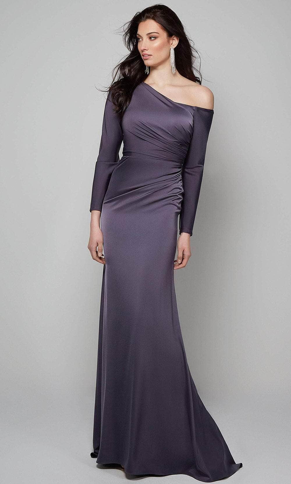 Alyce Paris 27557 - Asymmetrical Neck Fitted Formal Dress Mother Of The Bride Dresses