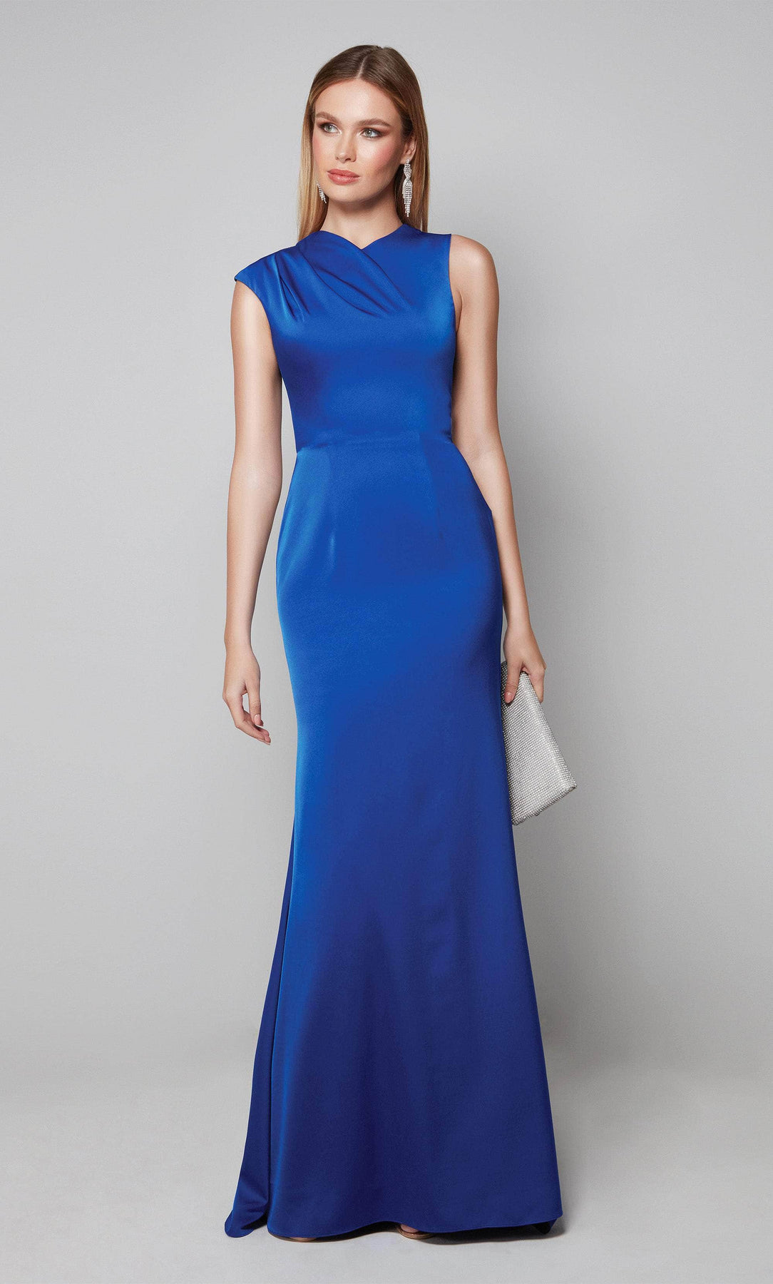 Alyce Paris - V-Neck Dress 27598 In Blue
