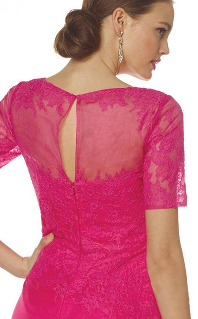 Alyce Paris - 29694 Short Sleeved Beaded Lace Sheath Gown
