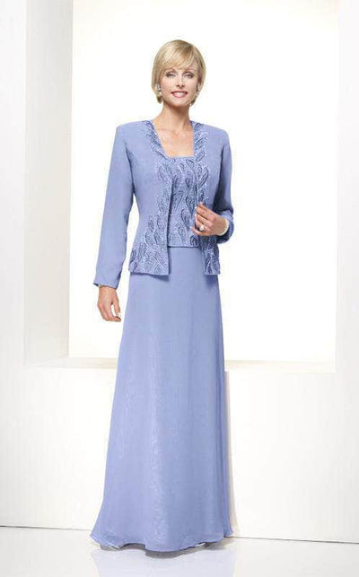 Alyce Paris 29953 - Square Neck A-Line Formal Dress Mother of the Bride Dresses 4 / Powder Blue