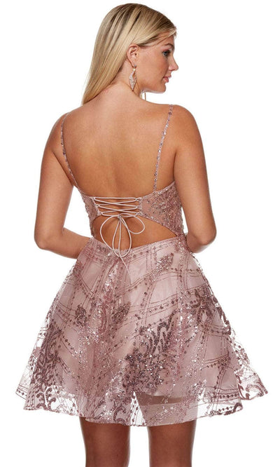 Alyce Paris 3122 - Glitter Ornate A-Line Homecoming Dress Special Occasion Dress