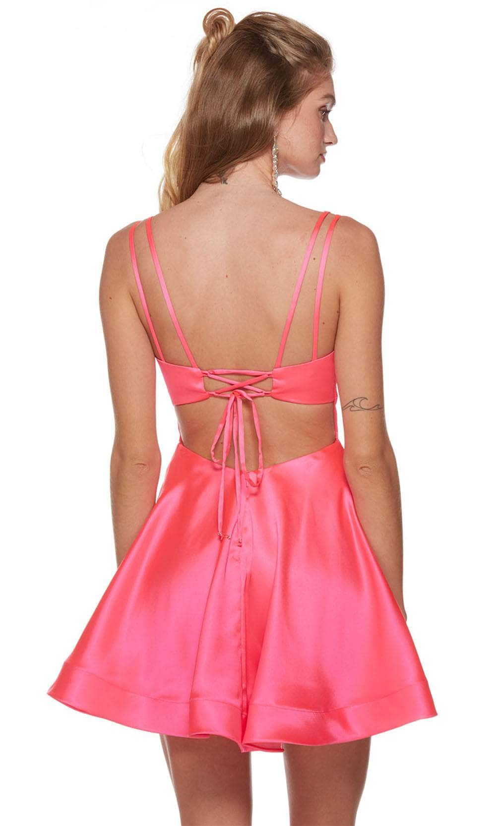 Alyce Paris 3126 - Strappy Cutout Satin Cocktail Dress Special Occasion Dress