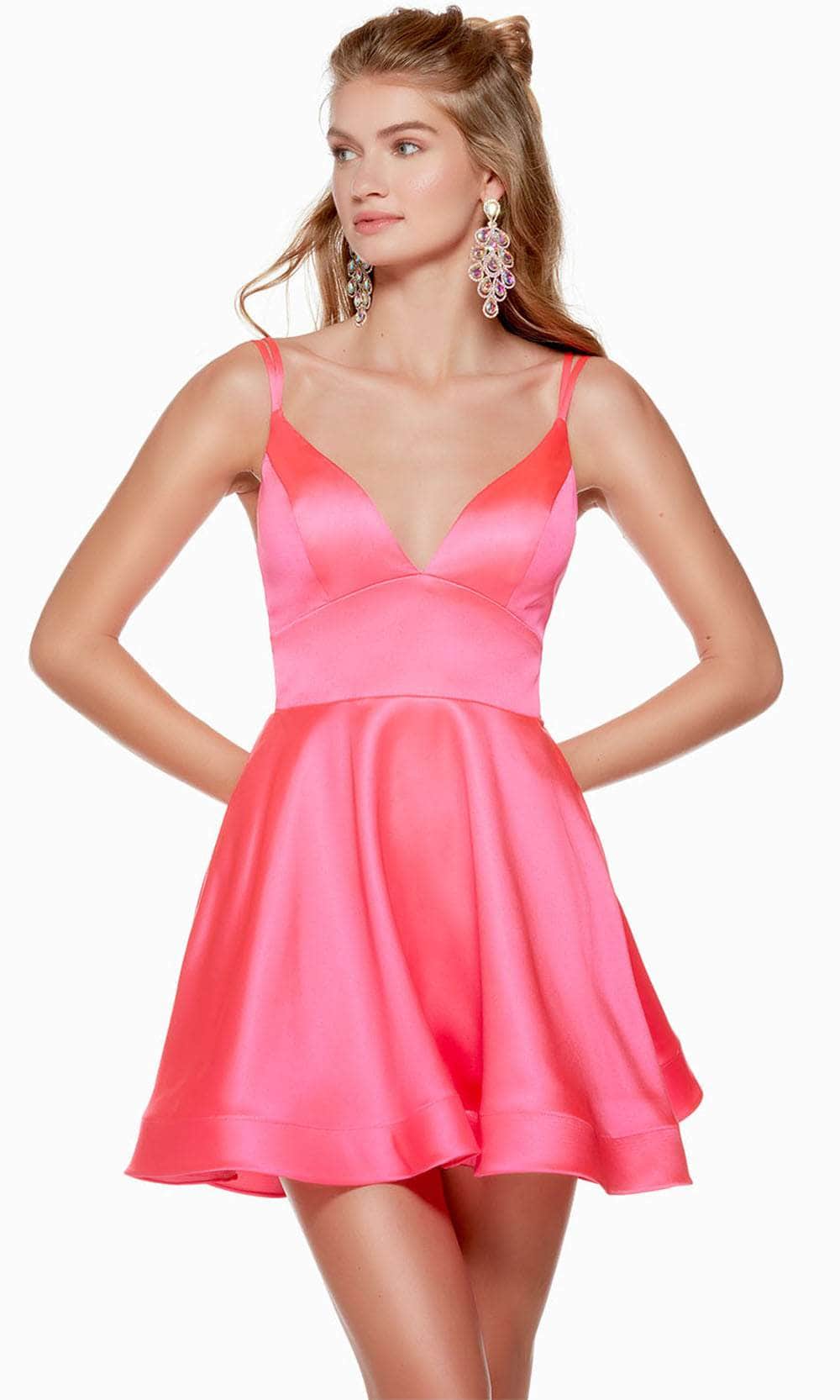 Alyce Paris 3126 - Strappy Cutout Satin Cocktail Dress Special Occasion Dress
