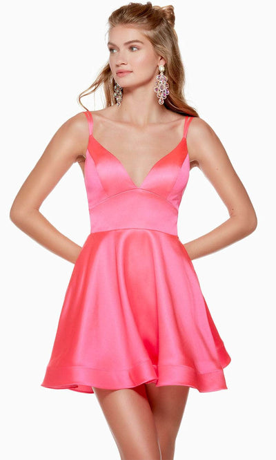 Alyce Paris 3126 - Strappy Cutout Satin Cocktail Dress Special Occasion Dress