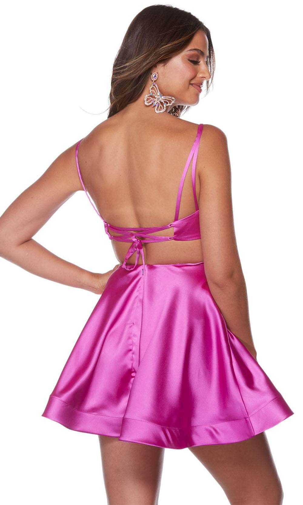 Alyce Paris 3126 - Strappy Cutout Satin Cocktail Dress Special Occasion Dress