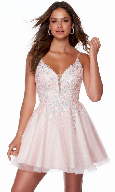 Alyce Paris 3132 - Sleeveless Embroidered Cocktail Dress Homecoming Dresses