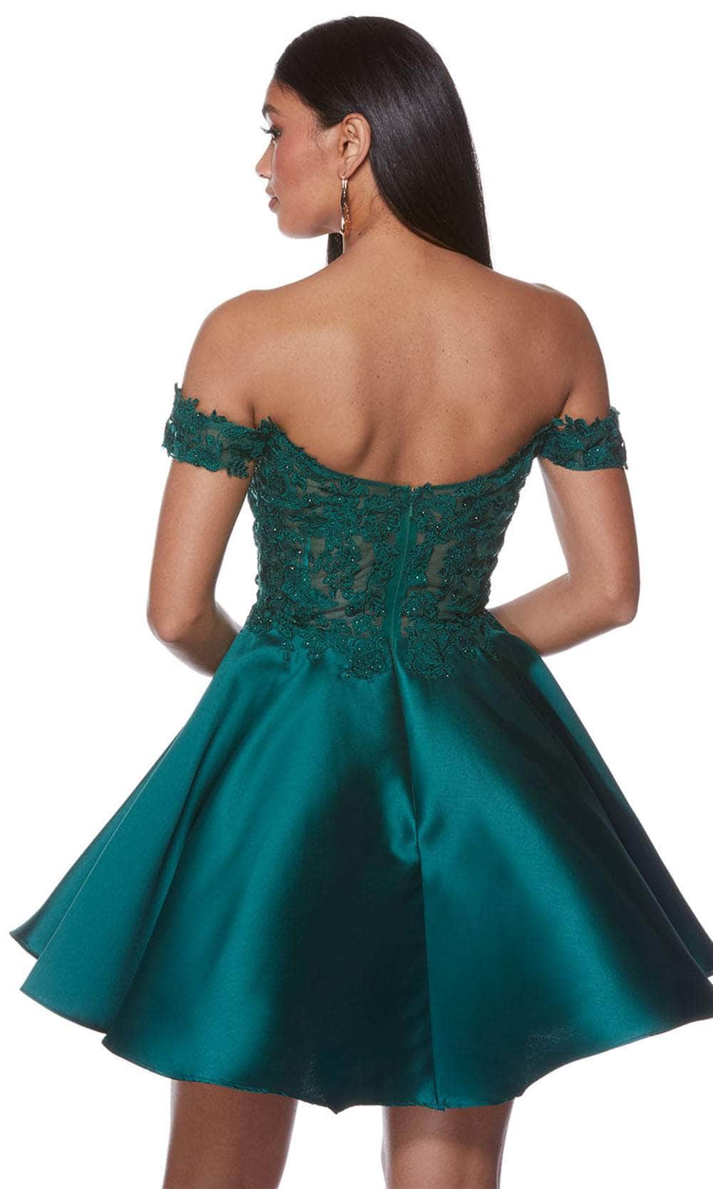 Alyce Paris 3141 - Lace-Applique Off-Shoulder Cocktail Dress Homecoming Dresses