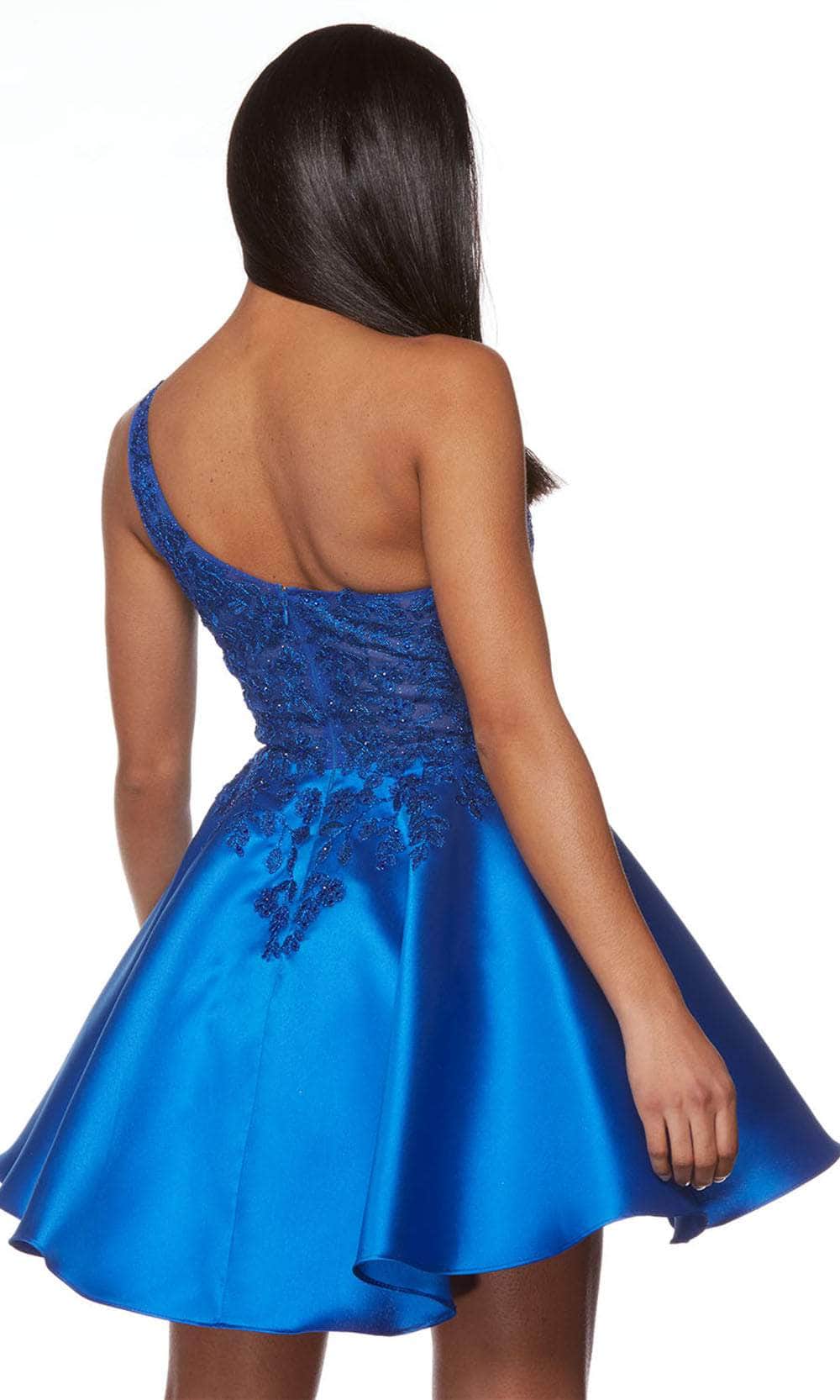 Alyce Paris 3149 - Embroidered One-Sleeve Cocktail Dress Homecoming Dresses