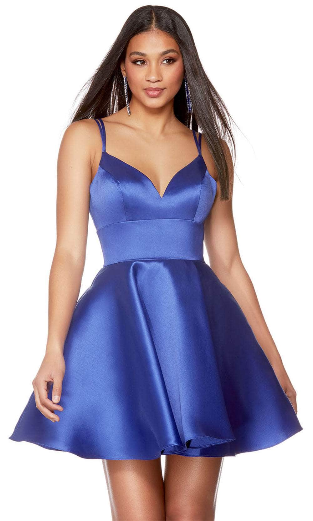 Alyce Paris 3168 - A-Line Mikado Homecoming Dress Homecoming Dresses 000 / Royal