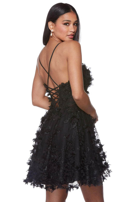 Alyce Paris 3171 - 3D Floral Accented Homecoming Dress Special Occasion Dresses