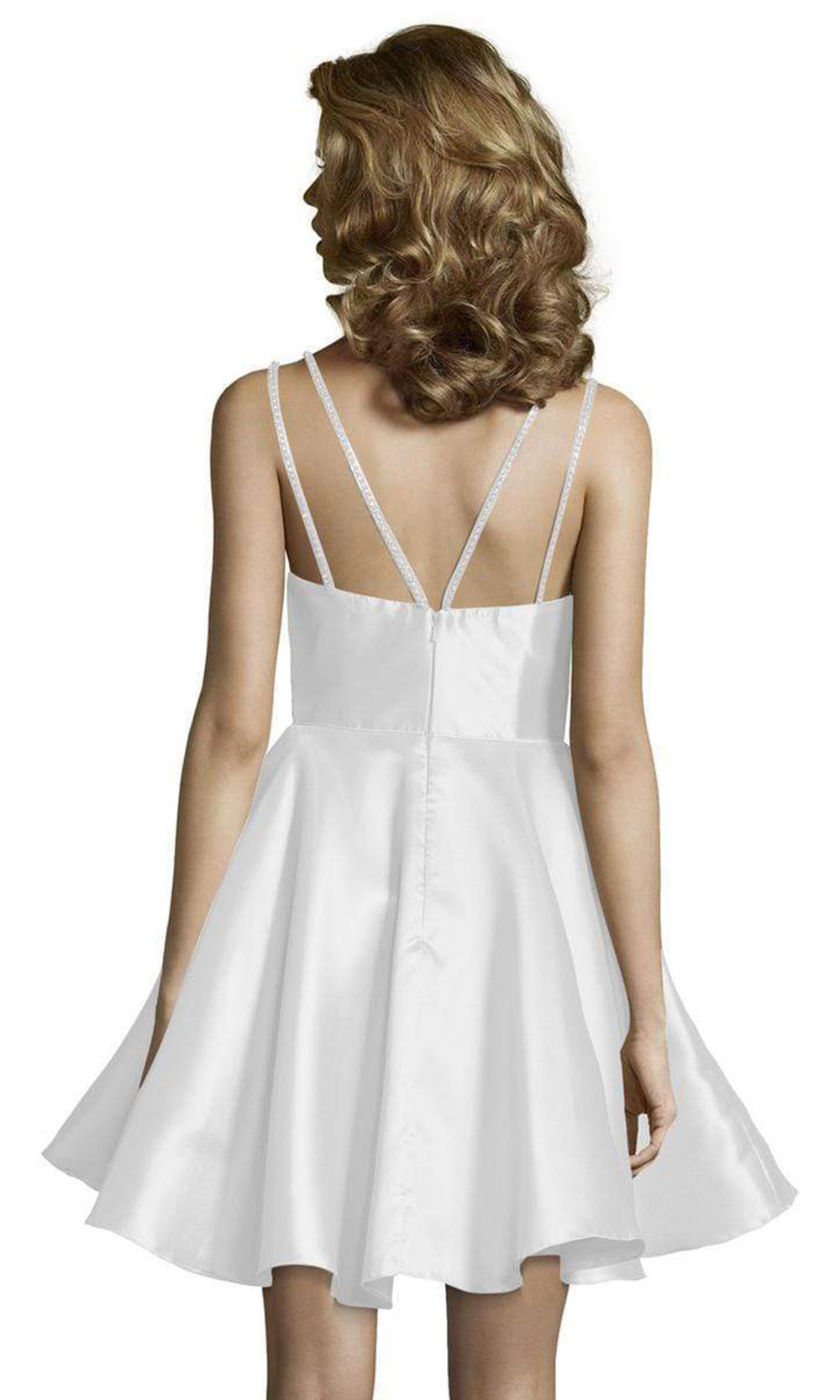 Alyce Paris Beaded Straps Fit and Flare Cocktail Dress 3769 - 1 pc Diamond White In Size 6 Available CCSALE 6 / Diamond White