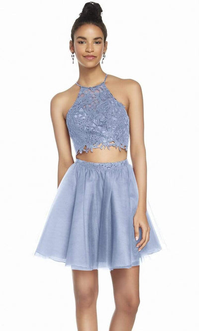 Alyce Paris - 3824 Two Piece Embellished Tulle A-line Cocktail Dress Special Occasion Dress 000 / French Blue