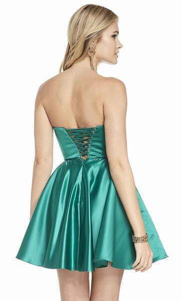 Alyce Paris - 3871 Strapless Sweetheart Luxe Silk Satin Cocktail Dress Special Occasion Dress