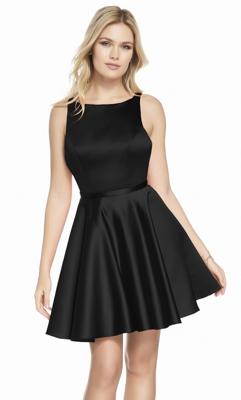 Alyce Paris - 3872 Oversized Accented Back A-Line Dress In Black