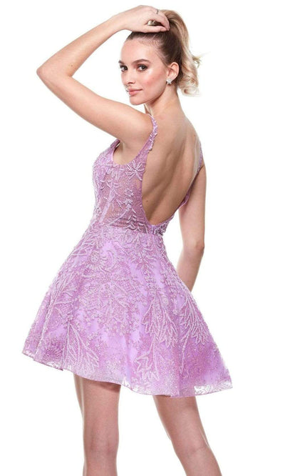 Alyce Paris - 3950 Open Back Glittered Short Dress Party Dresses