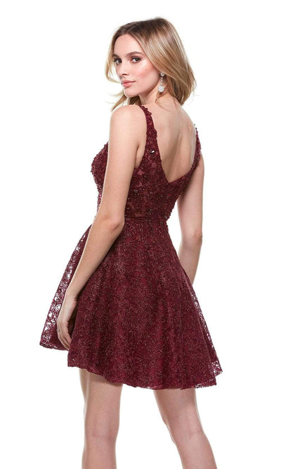 Alyce Paris - 3960 V Neck Lace Short Dress Special Occasion Dress