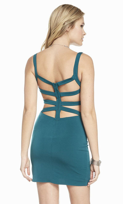 Alyce Paris - 4095 Strappy Plunging V-Neck Cocktail Dress In Green