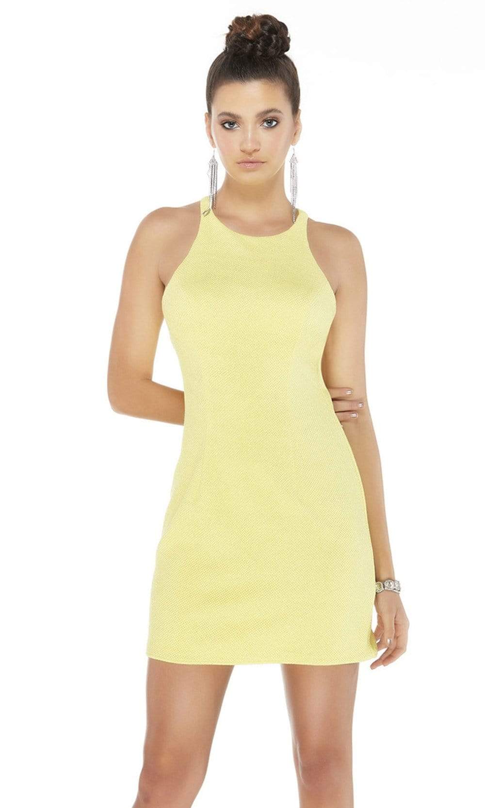 Alyce Paris - Cutout Back Sheath Dress 4289SC In Yellow