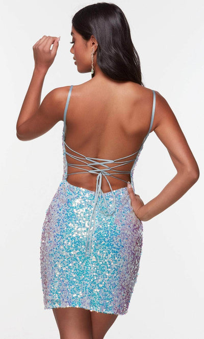 Alyce Paris 4547 - Cowl Neck Sequin Cocktail Dress Special Occasion Dress