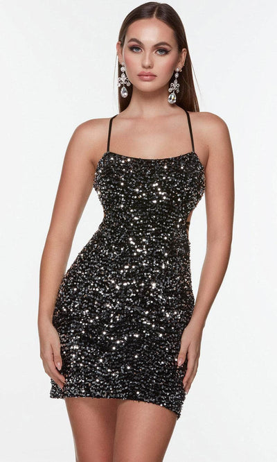 Alyce Paris 4600 - Sleeveless Scoop Sequin Short Dress Special Occasion Dress