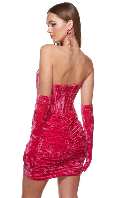 Alyce Paris 4692 - Strapless Ruched Velvet Homecoming Dress Special Occasion Dress