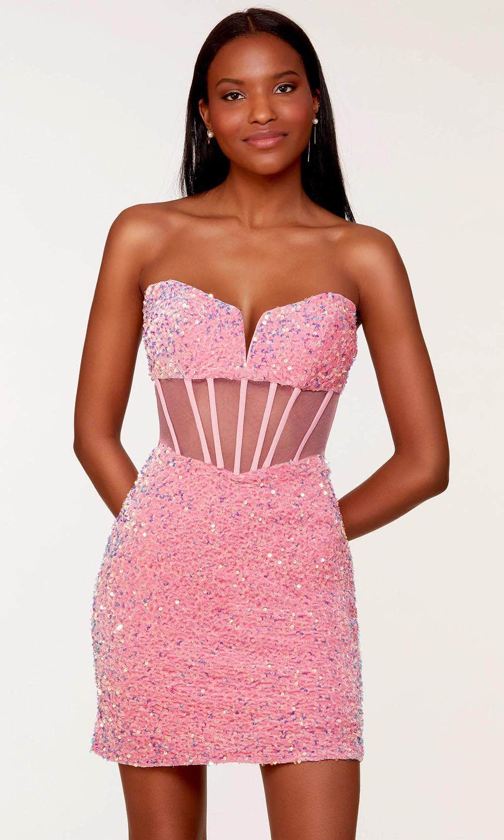 Alyce Paris 4792 - Short Plush Sequins Sheath Dress - Strapless, Midrise Back, Sheer Corset Dress, Sheer, Sparkly, Closed Back, Corset Dress, Sheer, Sparkly ADASA Alyce Paris 4792 - Short Plush Sequins Sheath Dress - Strapless, Midrise Back, Sheer Corset Dress, Sheer, Sparkly, Closed Back, Corset Dress, Sheer, Sparkly ADASA