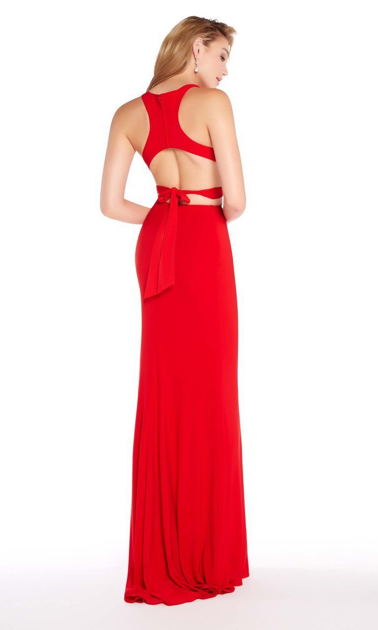 Alyce Paris - 60003 Crisscross Strapped Two-Piece Sheath Gown in Red