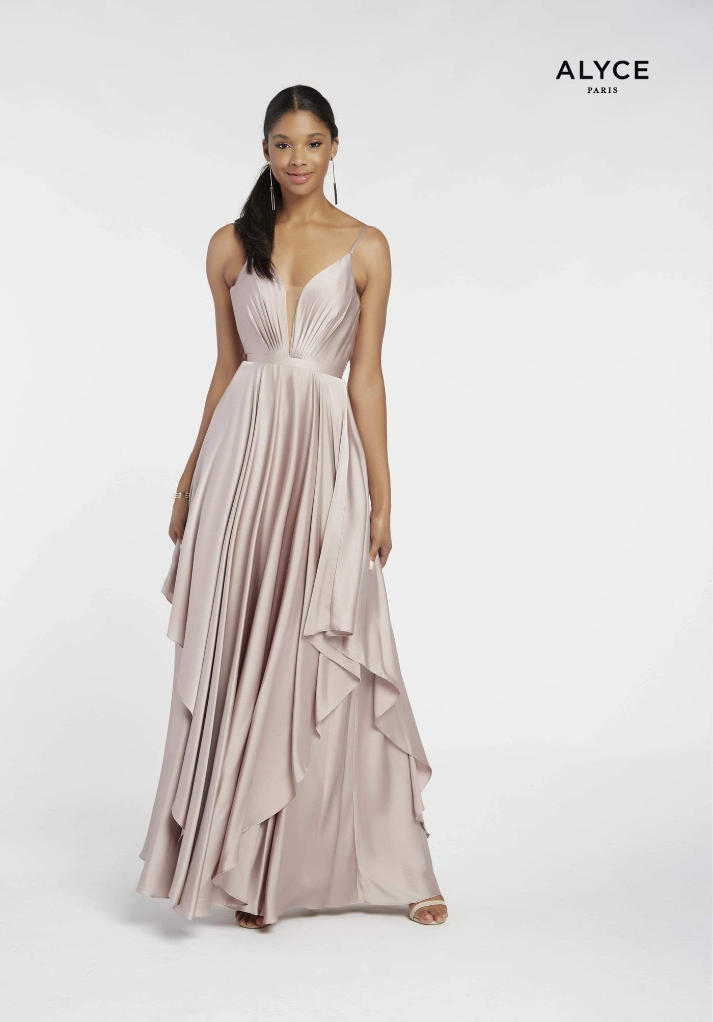 Alyce Paris - 60091 Ruched Plunging Tiered Evening Dress Special Occasion Dress
