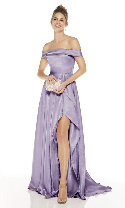 Alyce Paris - 60626 Off Shoulder High-Low Satin Gown Evening Dresses