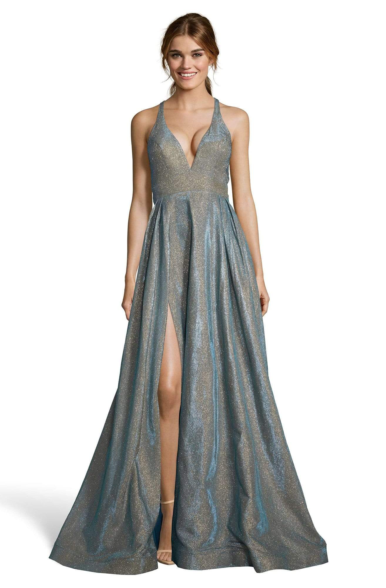 Alyce Paris - 60722 Glittered V-Neck A-line Dress Prom Dresses