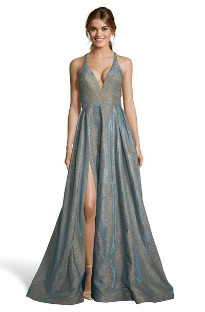 Alyce Paris - 60722 Glittered V-Neck A-line Dress Prom Dresses