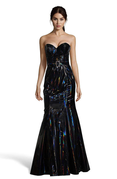 Alyce Paris - 60855 Strapless Sweetheart Shiny Trumpet Prom Dresses 0 / Black Lacquer